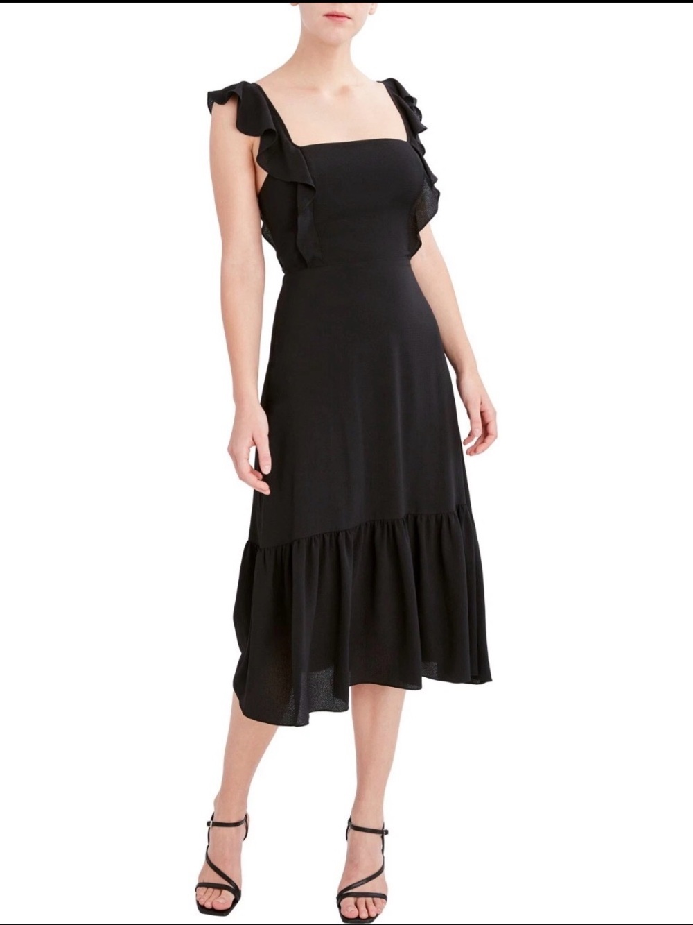 BCBG Paris Black Ruffle Flowy Dress